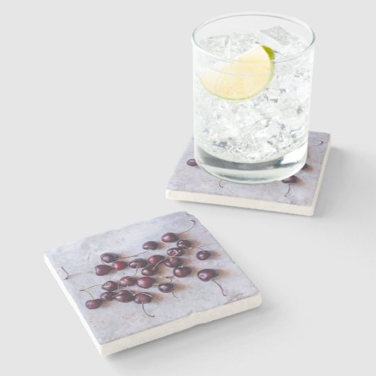Dessous-de-verre En Pierre Cerises (Côté)