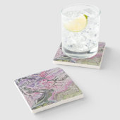 Dessous-de-verre En Pierre Cerisier rose (Côté)
