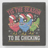 Dessous-de-verre En Pierre C'Est La Saison Pour Choisir Noël Poulet Occidenta (Devant)