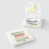 Dessous-de-verre En Pierre C'Est La Saison Rétro Fêtes De Noël Super (Côté)