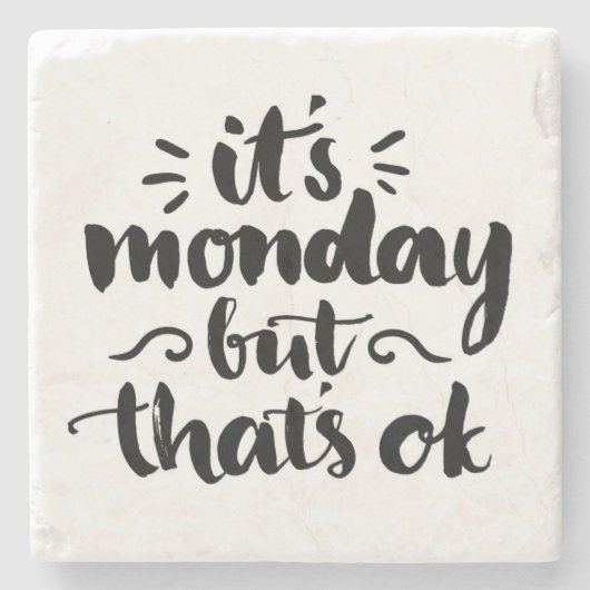 Dessous-de-verre En Pierre C'est lundi mais c'est bon (Devant)