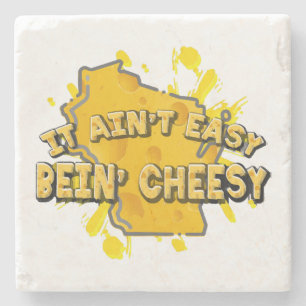 Dessous-de-verre En Pierre C'est pas facile d'être fromage