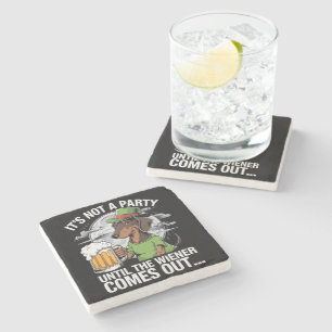 Dessous-de-verre En Pierre C'est Pas Une Fête Tant Que Dachshund Bière Irland