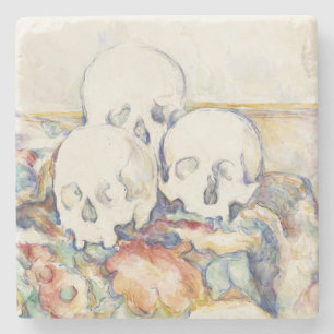 Dessous-de-verre En Pierre Cezanne Les Trois Crânes Affiche d'Art Vintage Imp