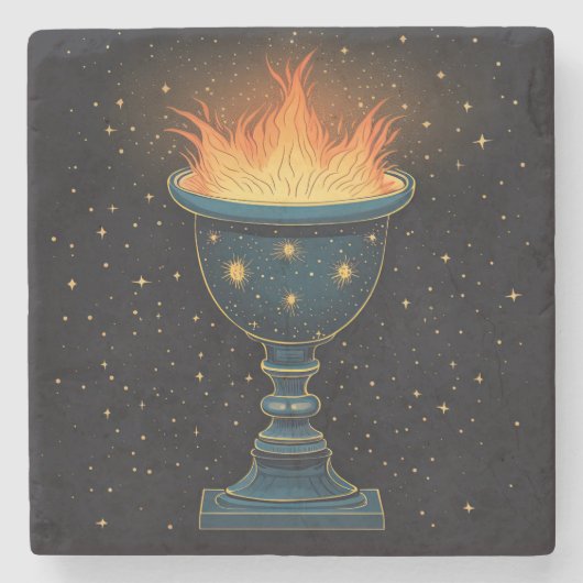 Dessous-de-verre En Pierre Chalice flamboyant dans le ciel (Devant)