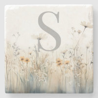 Champ rustique de Monogramme Fleur sauvage