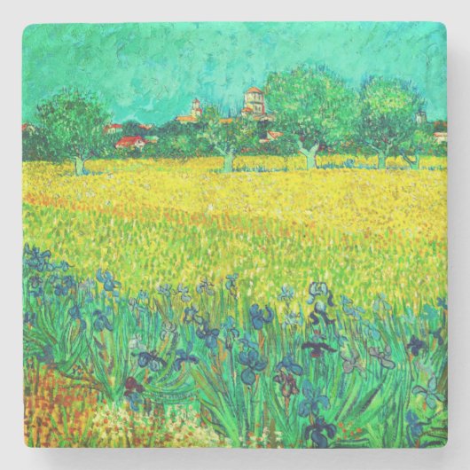 Dessous-de-verre En Pierre Champ Van Gogh avec Irises près d'Arles (Devant)
