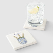 Dessous-de-verre En Pierre Champagne en Chinoierie Ice Bucket (Côté)