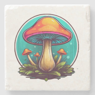 Dessous-de-verre En Pierre Champignons magiques colorés