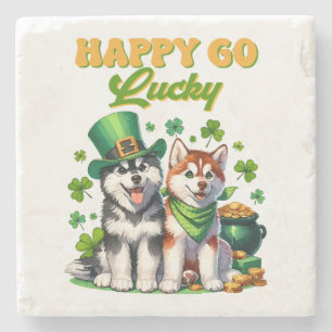 Dessous-de-verre En Pierre Chanceux Toutou Husky Mignon St. Patrick