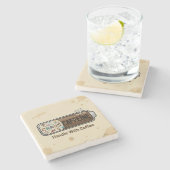 Dessous-de-verre En Pierre Chaos & Caffeine Funny Parenting Mom Life Coffee (Côté)