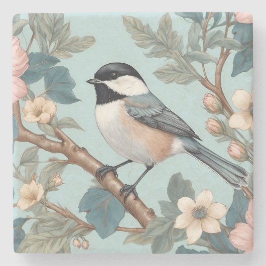 Dessous-de-verre En Pierre Charming Chickadee Bird (Devant)