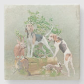 Dessous-de-verre En Pierre Chasse aux chiens (Devant)