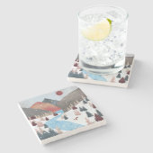 Dessous-de-verre En Pierre Chasse hivernale Fox (Côté)