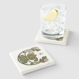 Dessous-de-verre En Pierre Chasseur et Gold Celtic