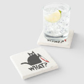 Dessous-de-verre En Pierre Chat assassin avec couteau (Côté)