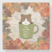 Dessous-de-verre En Pierre Chat de congé d'automne (Devant)