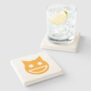 Dessous-de-verre En Pierre Chat Emoji souriant