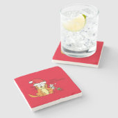 Dessous-de-verre En Pierre Chat Funny Noël Cartographie mignonne souris souri (Côté)