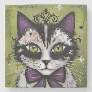 Dessous-de-verre En Pierre Chat gothique