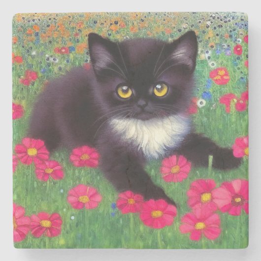 Dessous-de-verre En Pierre Chat Gustav Klimt Tuxedo (Devant)