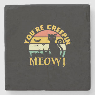 Dessous-de-verre En Pierre Chat Halloween Vous Êtes Creepin Meow