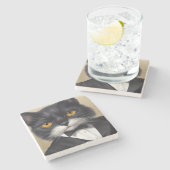 Dessous-de-verre En Pierre Chat intelligent (Côté)