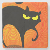 Dessous-de-verre En Pierre Chat noir (Devant)