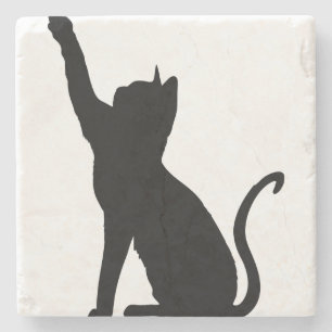 Dessous-de-verre En Pierre Chat noir