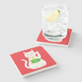 Dessous-de-verre En Pierre Chat Oriental Lucky (Côté)