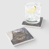 Dessous-de-verre En Pierre Chat spatial (Côté)