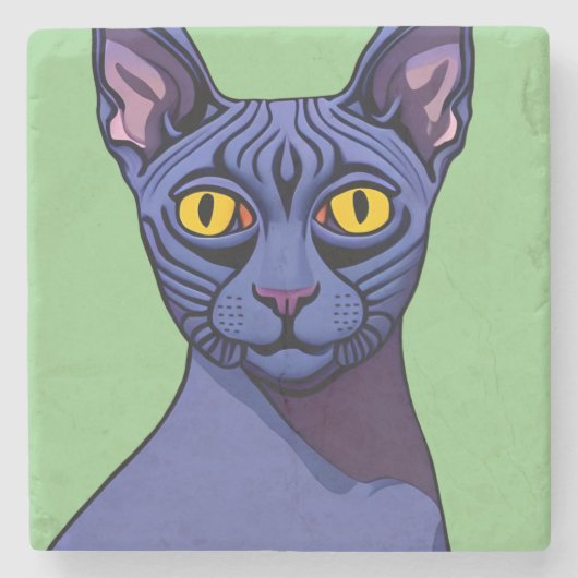 Dessous-de-verre En Pierre Chat Sphynx (Devant)