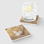 Dessous-de-verre En Pierre Chaton couchant (Côté)