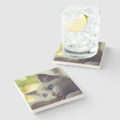 Dessous-de-verre En Pierre Chaton de Ragdoll (Côté)