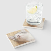 Dessous-de-verre En Pierre Chaton de sommeil (Côté)