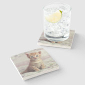 Dessous-de-verre En Pierre Chaton minuscule de gingembre (Côté)