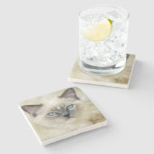 Dessous-de-verre En Pierre chaton Ragdoll (Côté)