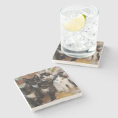 Dessous-de-verre En Pierre Chatons de smoking (Côté)