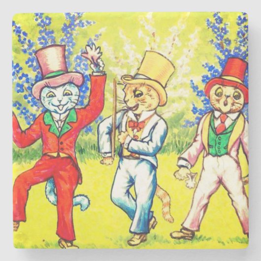 Dessous-de-verre En Pierre Chats dansants (Devant)