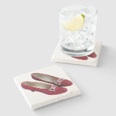 Dessous-de-verre En Pierre Chaussons Rouges Ruby Dessous de verre en pierre p (Côté)