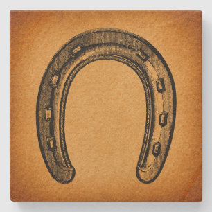 Dessous-de-verre En Pierre Chaussure de fer à cheval Vintage Western Horse Sh