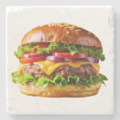 Dessous-de-verre En Pierre ChaussureHabille hamburger empilé thic (Devant)