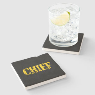 DESSOUS-DE-VERRE EN PIERRE CHEF