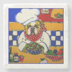 Dessous-de-verre En Pierre Chef Bulldog