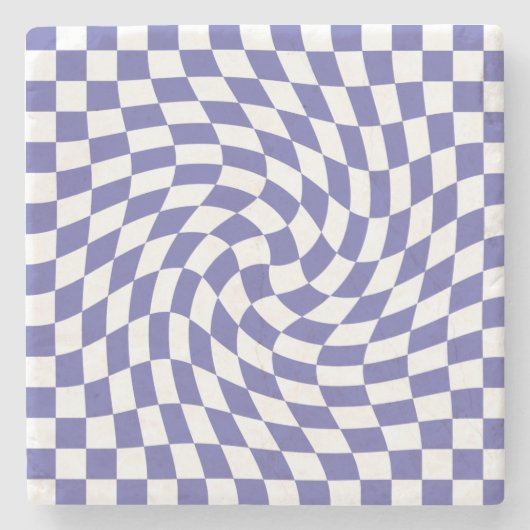 Dessous-de-verre En Pierre Chèques déformés Psychédélique rétro (Devant)