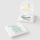 Dessous-de-verre En Pierre Chercher ce qui compte Turquoise (Côté)