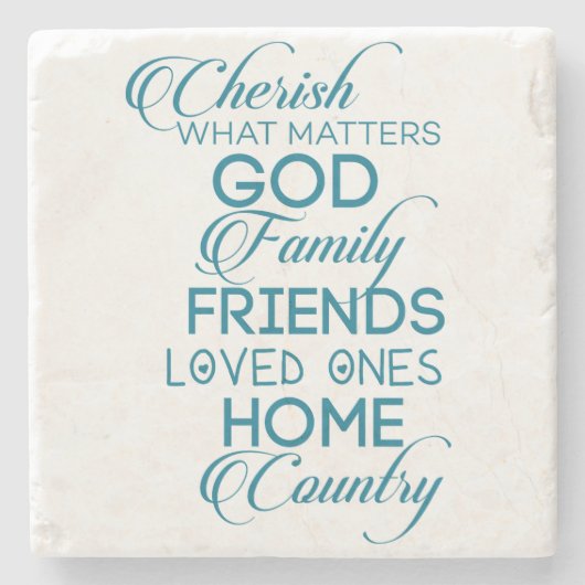 Dessous-de-verre En Pierre Chercher ce qui compte Turquoise (Devant)