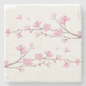 Dessous-de-verre En Pierre Cherry Blossom - Arrière - plan transparent (Devant)
