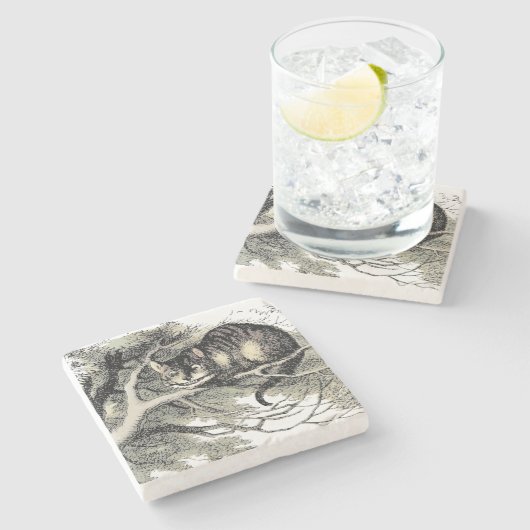 Dessous-de-verre En Pierre Cheshire Chat Alice Wonderland Classic (Côté)