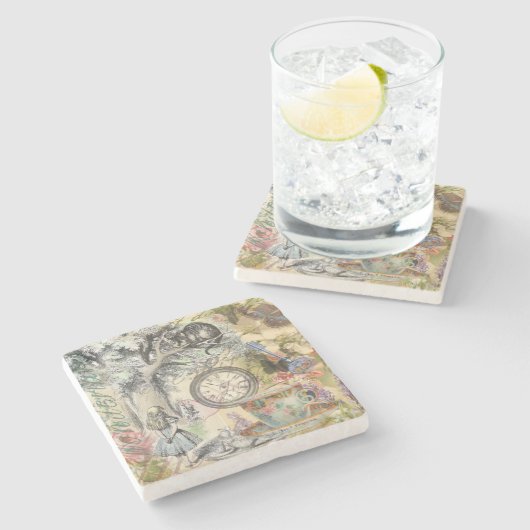 Dessous-de-verre En Pierre Cheshire Chat Alice Wonderland Classic (Côté)